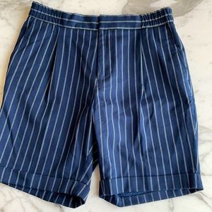 Navy pinstripe men’s dress shorts